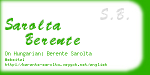 sarolta berente business card